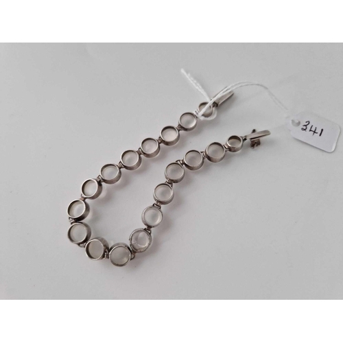 341 - A silver moonstone bracelet 7.5 inches