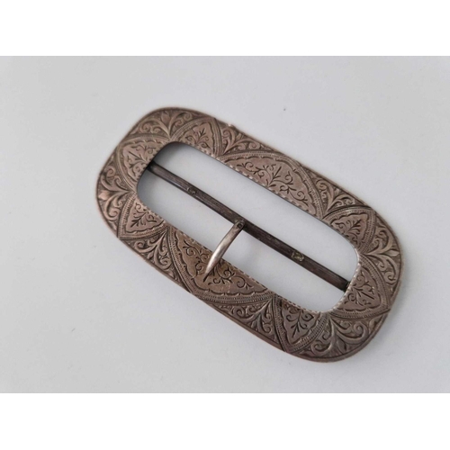 361 - A silver buckle and novelty shoe knife