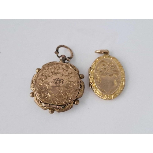 362 - Two X 9ct back and front lockets