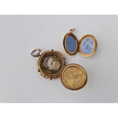 362 - Two X 9ct back and front lockets