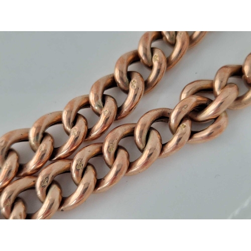 401 - A ANTIQUE ROSE GOLD LINK BRACELET 9CT Chester 1906 7 inch 15.1 gms