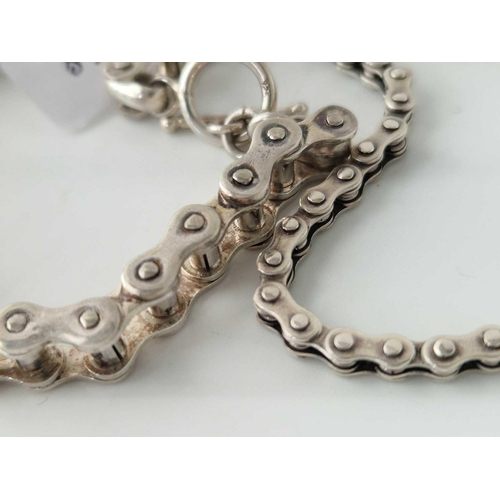 468 - Two silver bicycle chain link bracelets 48 gms