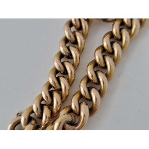 5 - A CURB LINK BRACELET,  9ct, 7 inch, 17.4 g