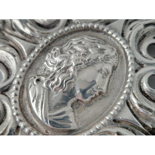 509 - A art nouveau large silver portrait brooch 28 gms