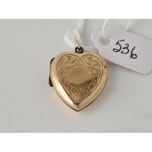 536 - A back and front heart locket 9ct 4.5 gms