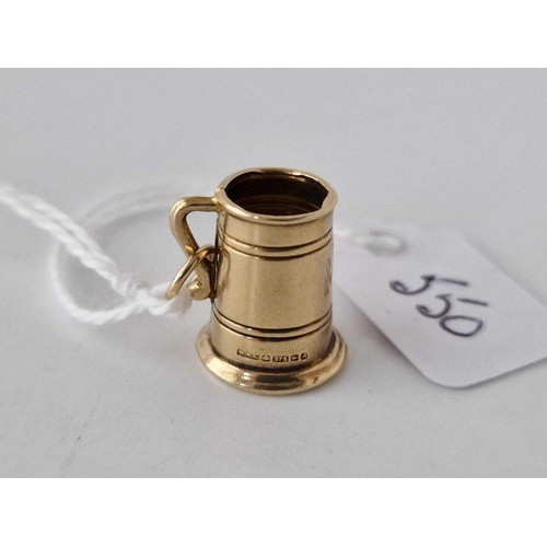 550 - A tankard/ mug charm, 9ct, 1.3 g