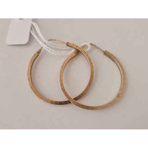 564 - A pair of hoop earrings, 9ct, 2.8 g