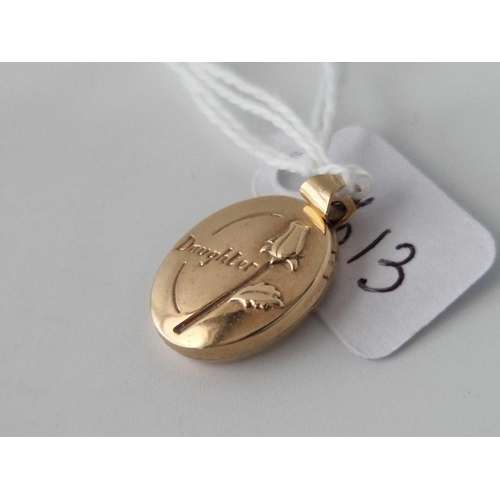 613 - A photo locket pendant, 9ct, 1.1 g