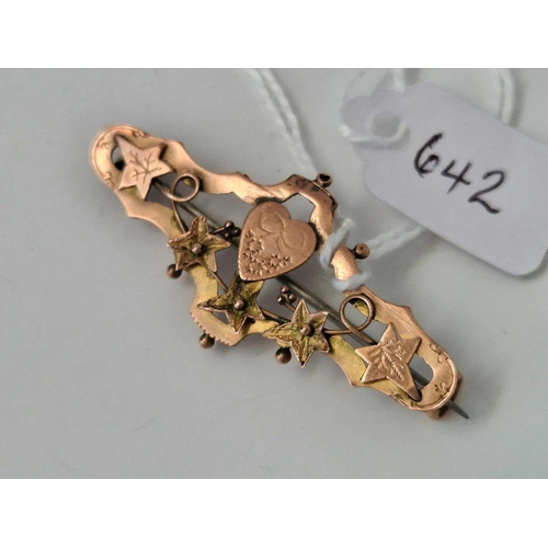 642 - A fancy brooch, 9ct, 2.4 g