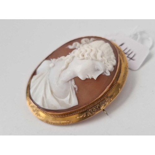 644 - A large gold mounted cameo, 9ct, 12.3 g