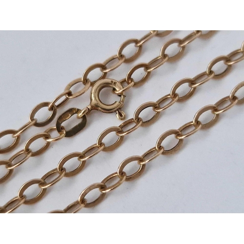 649 - An oval link neck chain, 9ct, 18 inch, 1.7 g