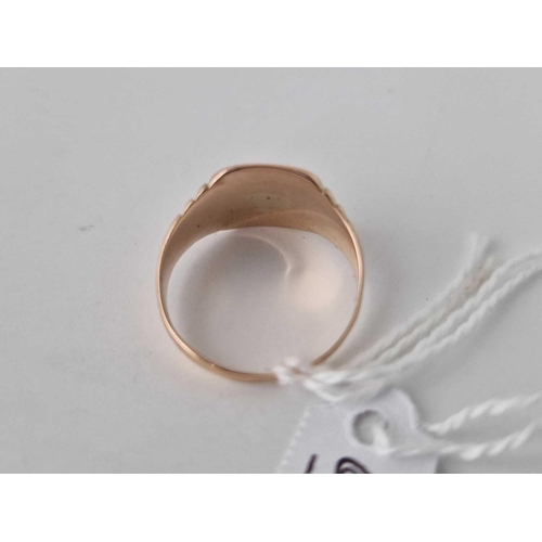 66 - Antique gents 9ct rose gold signet ring size P � 4.5g