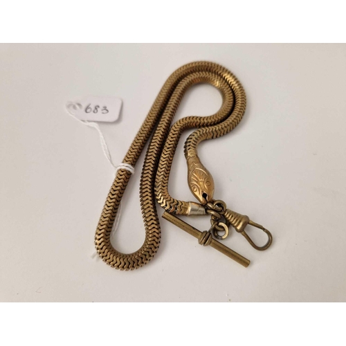 683 - A gilt metal snake albert, 16.5 inch