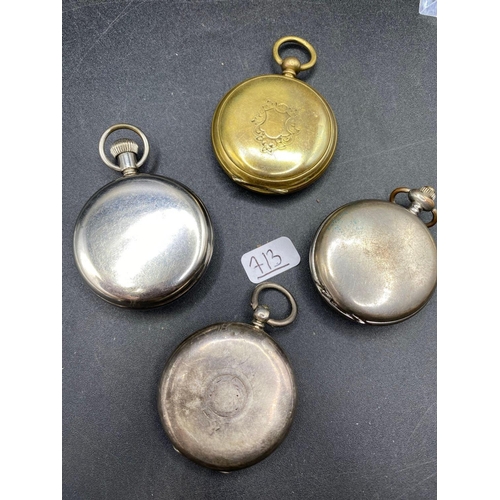 713 - A silver pocket watch and three others