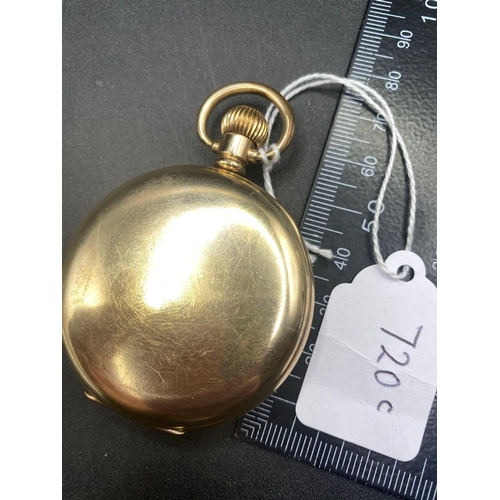 720c - A gents gilt half-hunter pocket watch, W/O