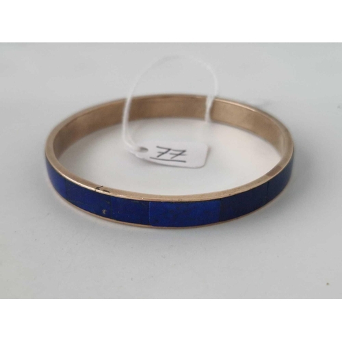 77 - A Lapis and 9ct bangle 20g