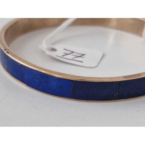 77 - A Lapis and 9ct bangle 20g