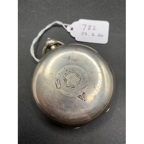 782 - A large Waltham pocket watch with seconds dial, W/O