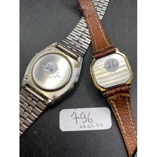 796 - Two Casio digital watches, one is 1980�s gents B612W, the other a ladies LF140G, both W/O