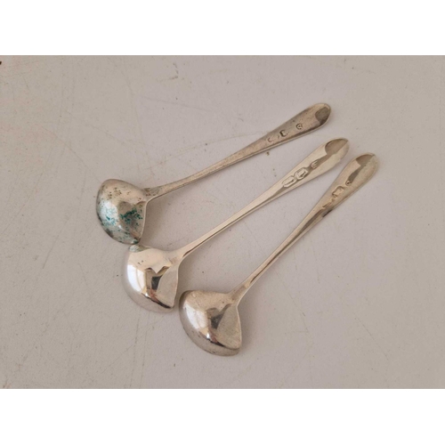 815 - Three 18th Century Irish salt spoons with bright cut decoration