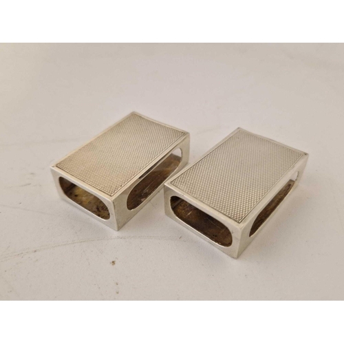 828 - A pair of Matchbox holders engine turned, 1 3/4