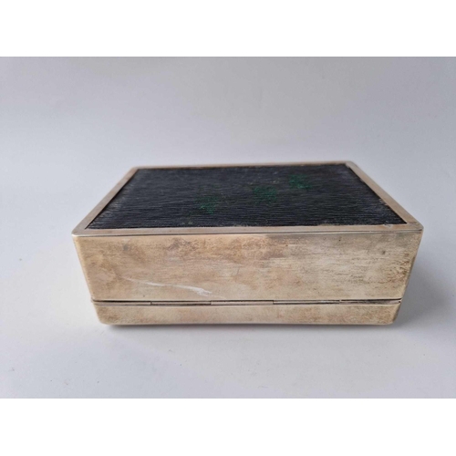 855 - An oblong cigarette box with cedar lined interior, 5.5