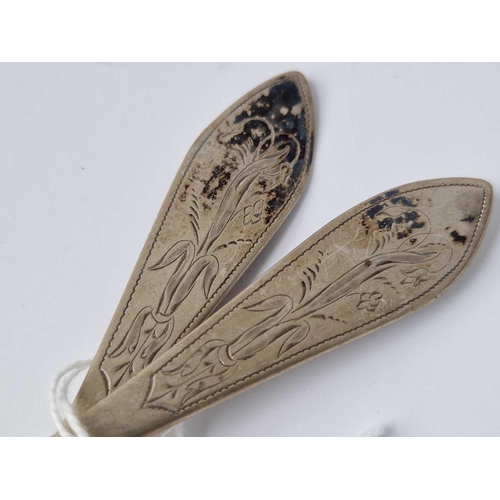 872 - Pair of continental spoons the backs stamped H Imsland 60 gms