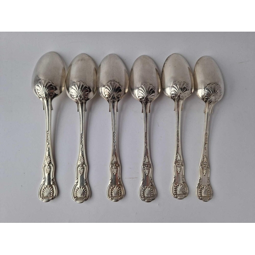 918 - Six matching Kings pattern table spoons also 1861 by GA, 585g