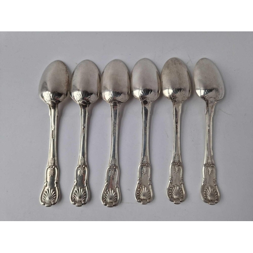 919 - A set of six Victorian fiddle pattern dessert spoons, all Dublin 1834 by SN, 330g