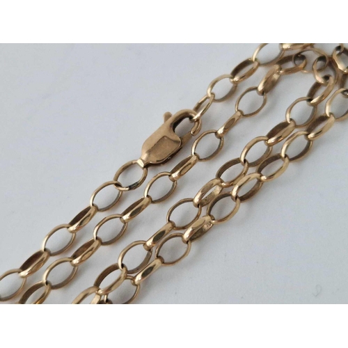 94 - A oval link neck chain with lobster clasp 9ct 18 inch 5.1 gms