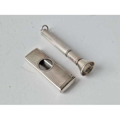 941 - Two silver mounted cigar cutters,