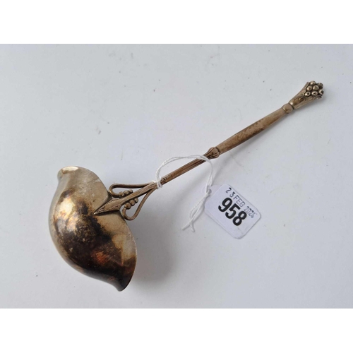 958 - Danish sterling silver ladle by Georg Jensen with decorated finial. 95 gm