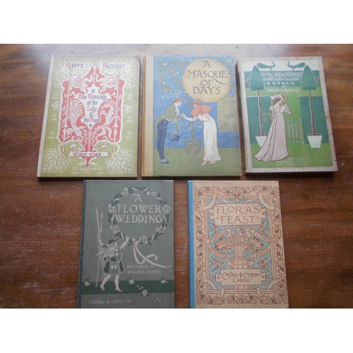 1009 - CRANE, W.  Flora's Feast   1st.ed. 1889,  A Flower Wedding  1st.ed. 1905,  A Floral Fantasy 1st.ed. ... 