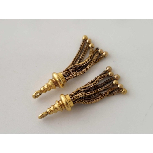 26 - A PAIR OF ANTIQUE GOLD TASSELS