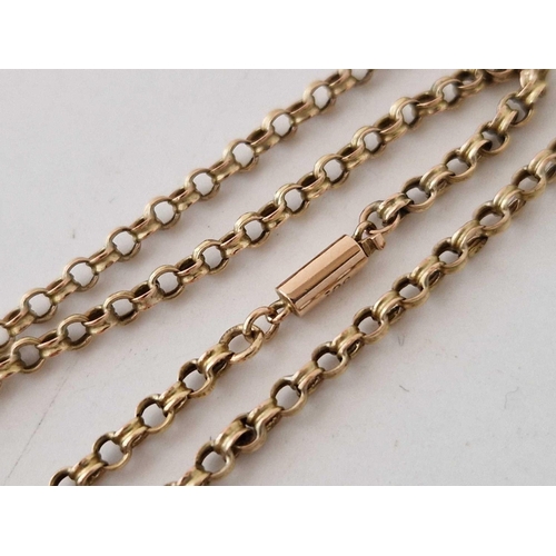 27 - A belcher neck chain with barrel clap 9ct 16 inch 2,6 gms