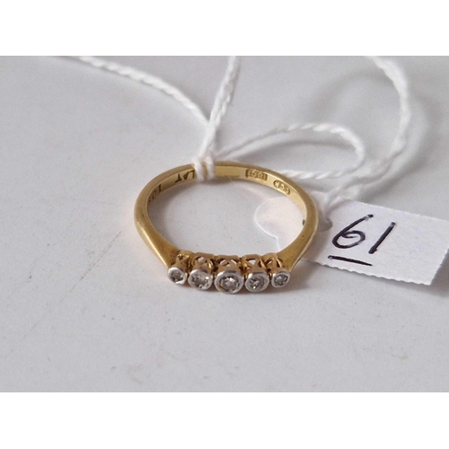 61 - An Edwardian 18ct gold & platinum diamond ring size N 2.2g