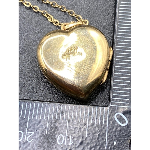 8 - A engraved heart locket 9ct on 18 inch chain 5.3 gms AF clasp