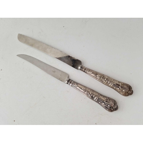 1140 - Two silver handled bread and cake knives