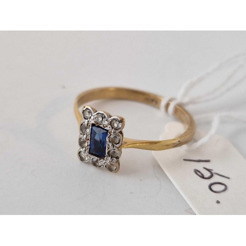 150 - Edwardian Sapphire (oblong) ring 9ct Size Q