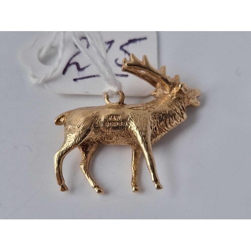 275 - A charm in the form of a 9ct stag 6.3g