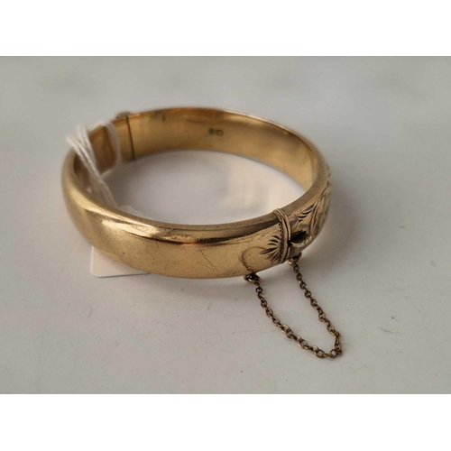 285 - A silver gilt hinged bangle, 20 g