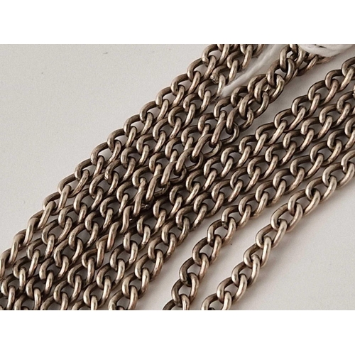 82 - A long silver chain, 27 inch, 44 g