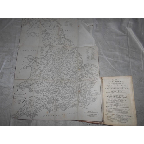 1041 - CARY, J. New Itinerary... Great Roads... 11th. ed. 1828, London, large fldng. map & 7 other fldng. m... 