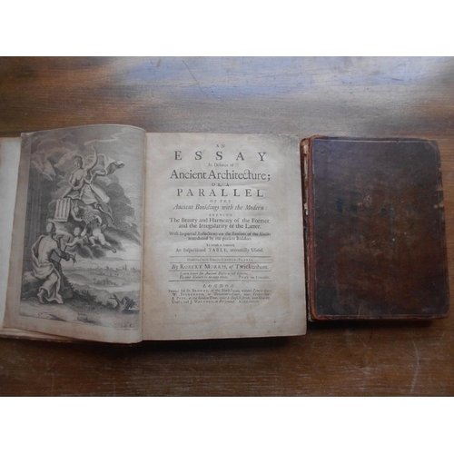 1063 - MORRIS, R. An Essay in Defence of Ancient Architecture... 1st.ed. 1728 London, engrvd. frontis. 14 p... 