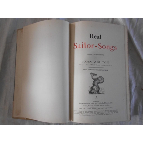 1077 - ASHTON, J. Real Sailor-Songs 1st. ed. 1891, Leadenhall Pr. London, fol. orig. hf. vellum