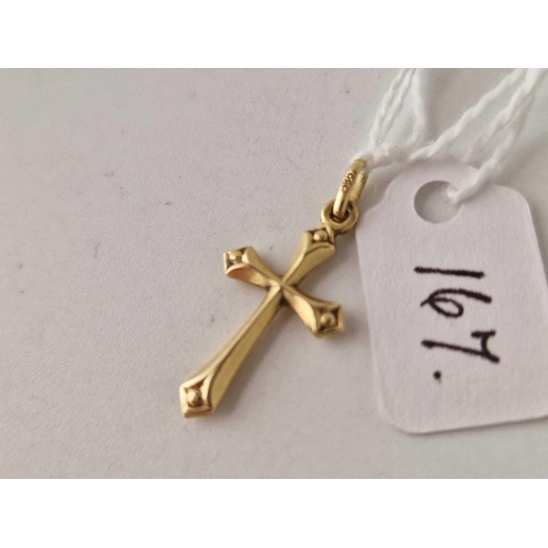 167 - A cross pendant 14ct gold