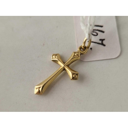 167 - A cross pendant 14ct gold