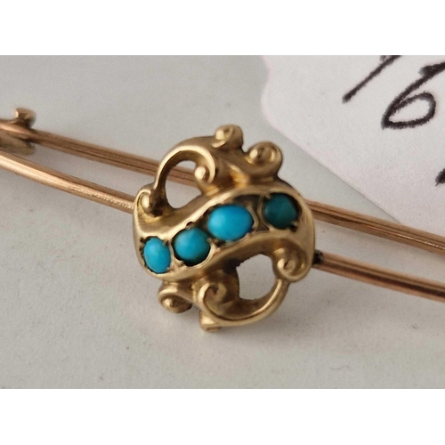 169 - A turquoise brooch 9ct 1.8 gms