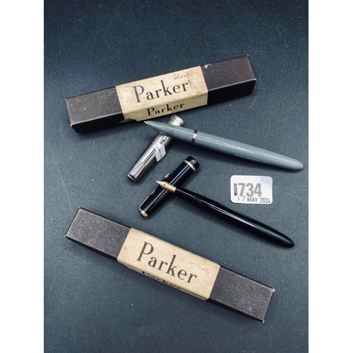 1734 - Parker Vacumatic pen in box and another