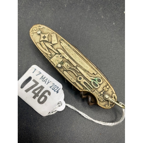 1746 - Antique multi blade penknife